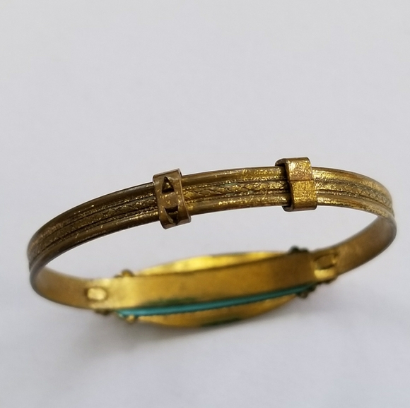 Relisted- Vintage tiny "Baby" bracelet word blue gold tone - Picture 10 of 14